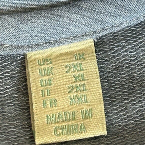 LORI GOLDSTEIN Logo Loungewear Zip-Up Light Blue Cardigan Top w/Lace Back Sz. 1X - Picture 11 of 11